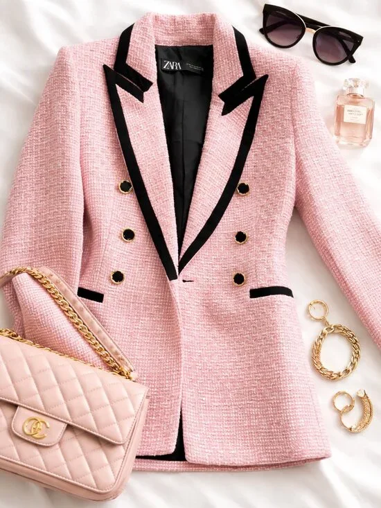 Zara Pink Tweed Blazer – Size S - Picture 1 of 5